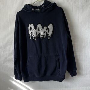 RAM Own The Now Hoodie Mens XL Navy Blue Pullover Graphic Streetwear Casual